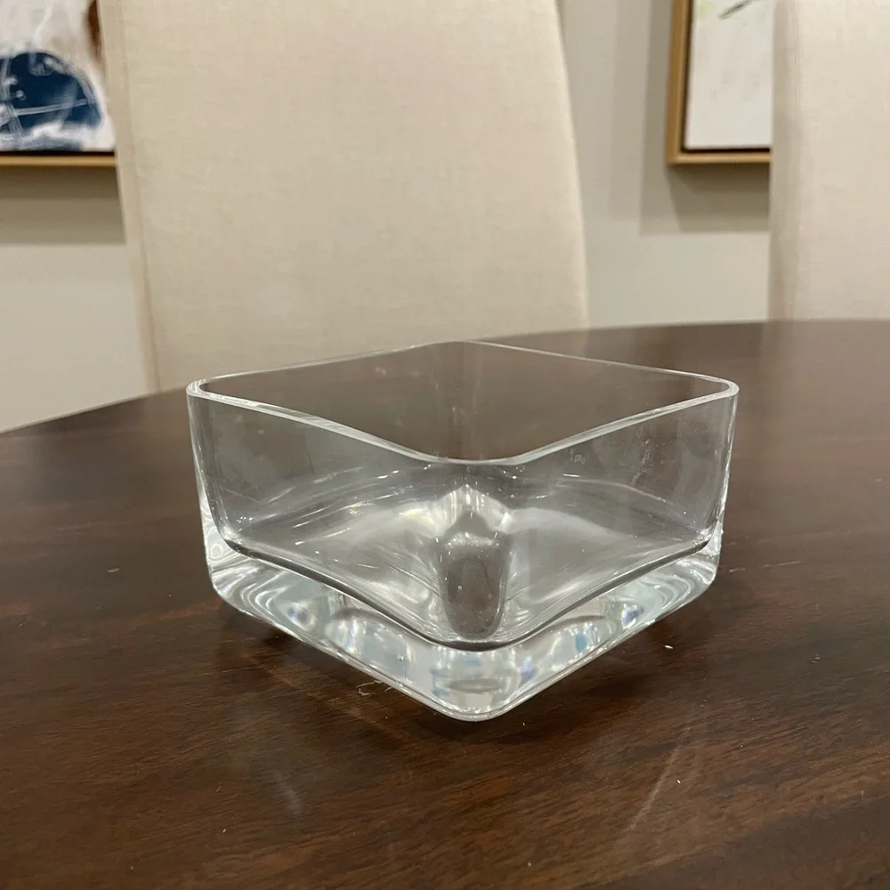 Crate & Barrel Crystal Square Barclay Bowl